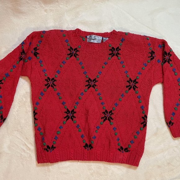 Northern Isles for Nordstroms Hand Knit Cotton Blend Sweater Size L - Picture 1 of 4